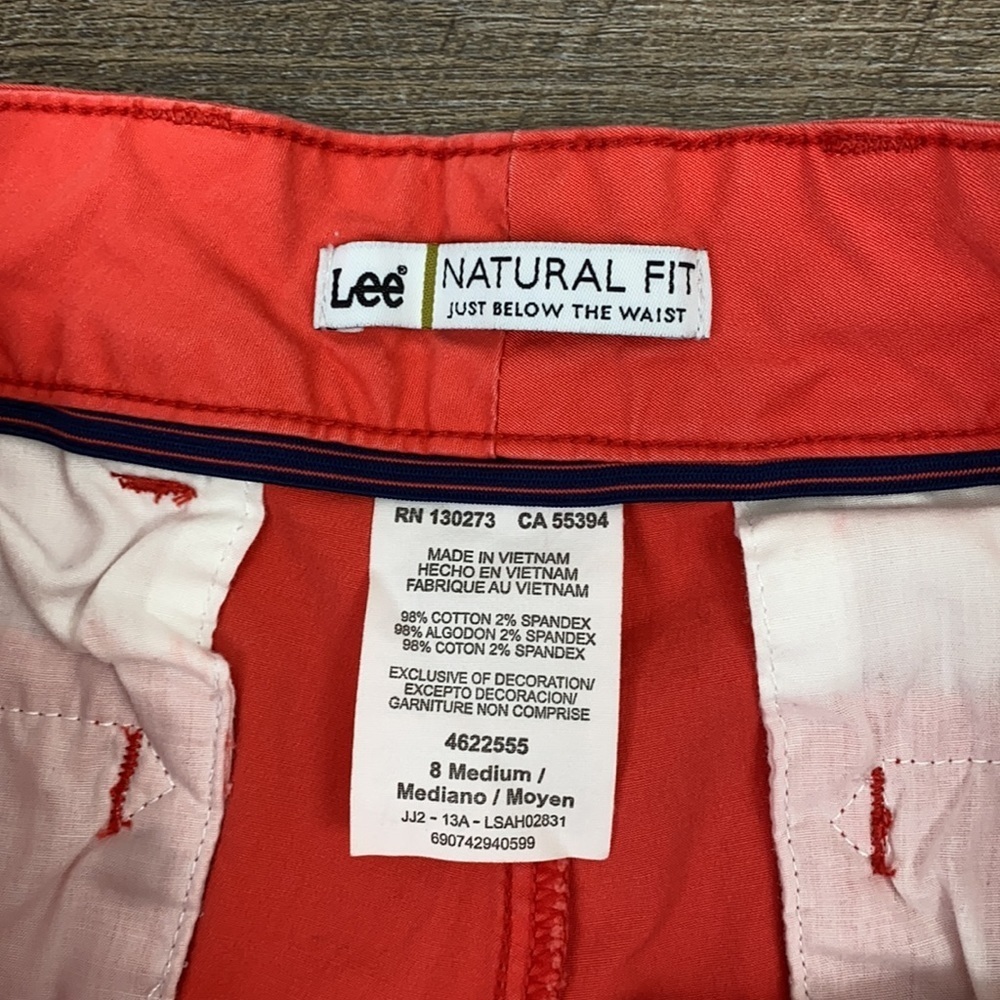 Lee Natural Fit Coral Shorts Size 8 - Picture 4 of 7